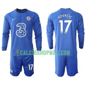 Chelsea Mateo Kovacic 17 Bambino Maglia Prima 2020/2021 Manica Lunga (+ Pantaloncini)